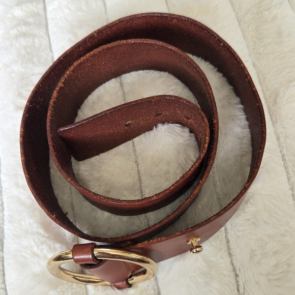 Vintage Michael Kors Y2K Genuine Leather Wide‎ Brown Boho Belt XL -Gold Buckle main image 4